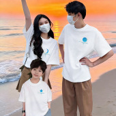 上衣 t恤全家衣服穿搭夏装 三亚海边度假亲子服装 一家三四口短袖