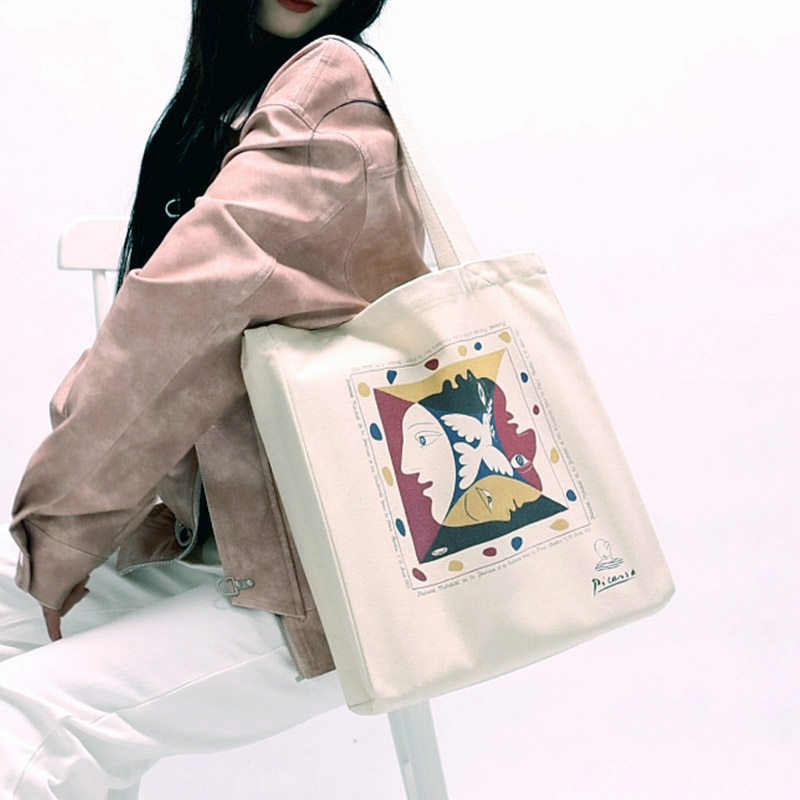 世界名画男女单肩INS风印花帆布袋毕加索高更马蒂斯原创I定制布包,箱包皮具/热销女包/男包,时尚帆布包,淘宝优惠券,粉丝福利购,淘宝优惠卷