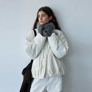 NOON圆领单排扣棉服外套女2025冬季 肌理感简约百搭棉衣XT5750 新款