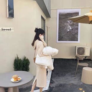 Tracy温柔慵懒连帽卫衣半身中长裙两件套装小个子学生秋冬韩版女