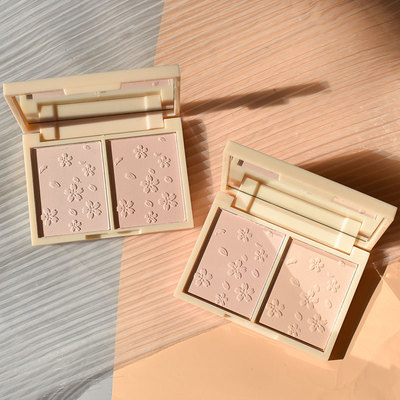 双色粉饼定妆散粉控油持久不脱妆