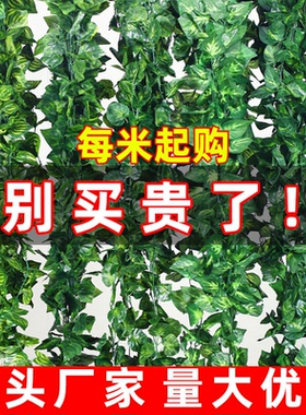 仿真藤条绿色植物藤条管道装饰遮挡绿植条店面装饰人造葡萄叶藤蔓