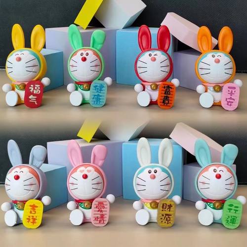 兔兔集福哆啦A梦盲盒手办摆件