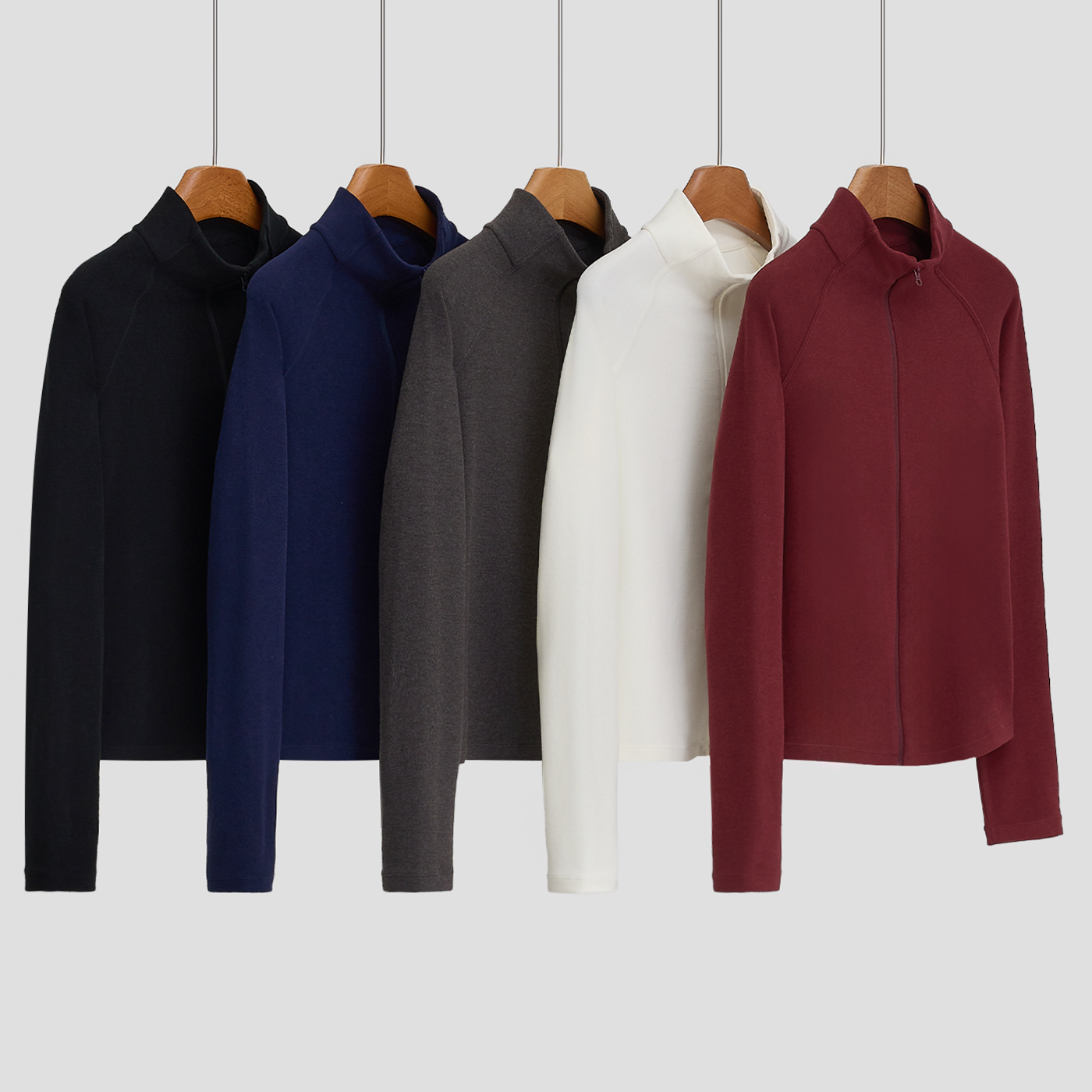 2025新款简约双面磨毛羊毛立领开衫柔软保暖绒衫上衣女