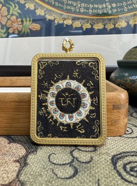 【K001202】西藏热贡尼泊尔纯手绘六字真言唐卡吊坠4*5