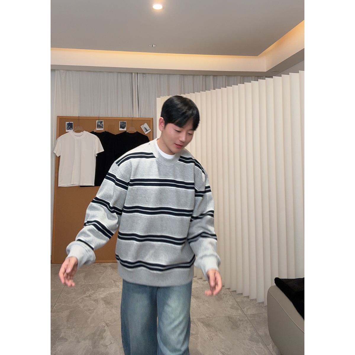 500g双层复合高克重条纹卫衣D212WY002P85,男装卫衣,电商D212