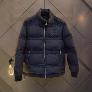 alo高级感棉服男士冬装男款百搭黑色保暖棉衣男装休闲上衣服外套
