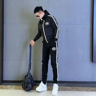 高级感连帽外套运动两件套潮流休闲高质量痞帅男冬季 棉服休闲套装