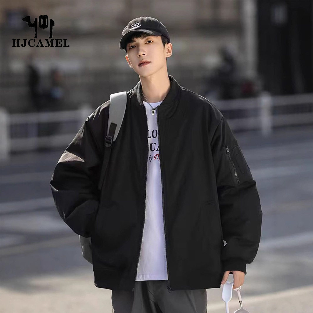 华港骆驼飞行员夹克外套男款女冬装男装美式工装春休闲中年厚男士