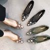 Pointed shoes women 2017 Autumn new pattern Korean Edition Versatile Rhinestone Suede lady shoes Flat shoes Doug shoes