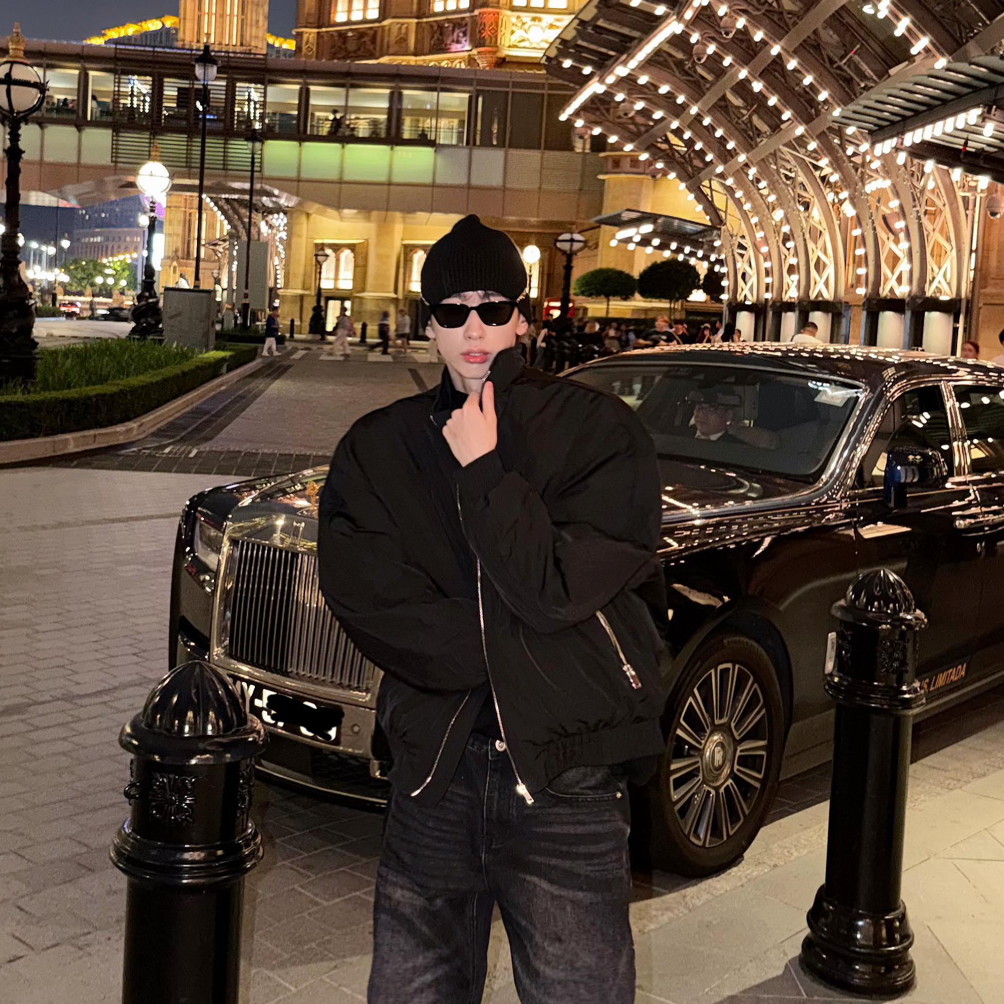 XMOB冬季加厚夹棉黑色夹克外套