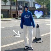 男女款 XMOB 百搭 阔腿休闲裤 男韩版 基础浅色牛仔裤 男宽松直筒长裤