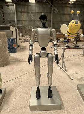 玻璃钢机器人雕塑模型特斯拉model展厅展馆宇树AI大型定制摆件