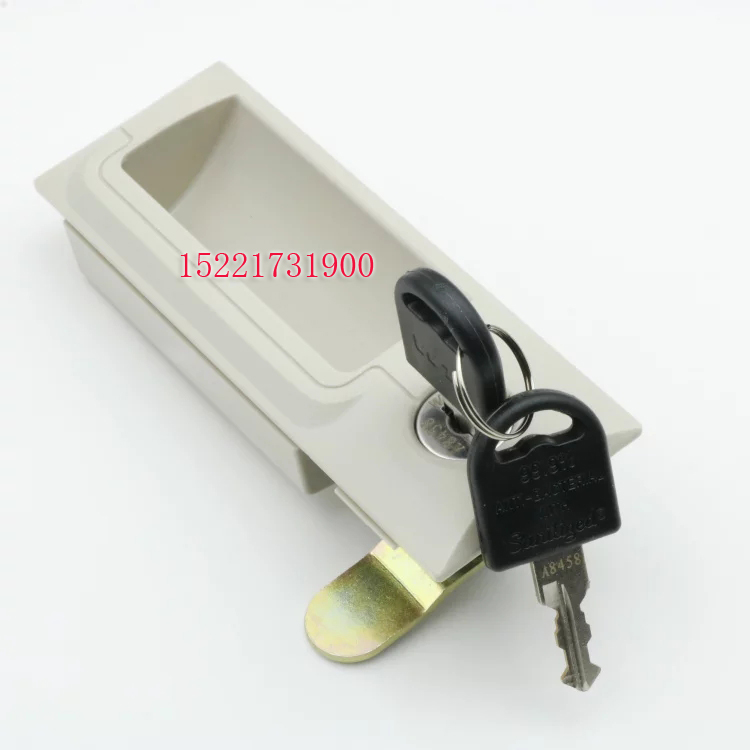 包邮 钢柜塑料拉手 更衣柜带锁把手1506组合锁扣手 柜门黑色提手