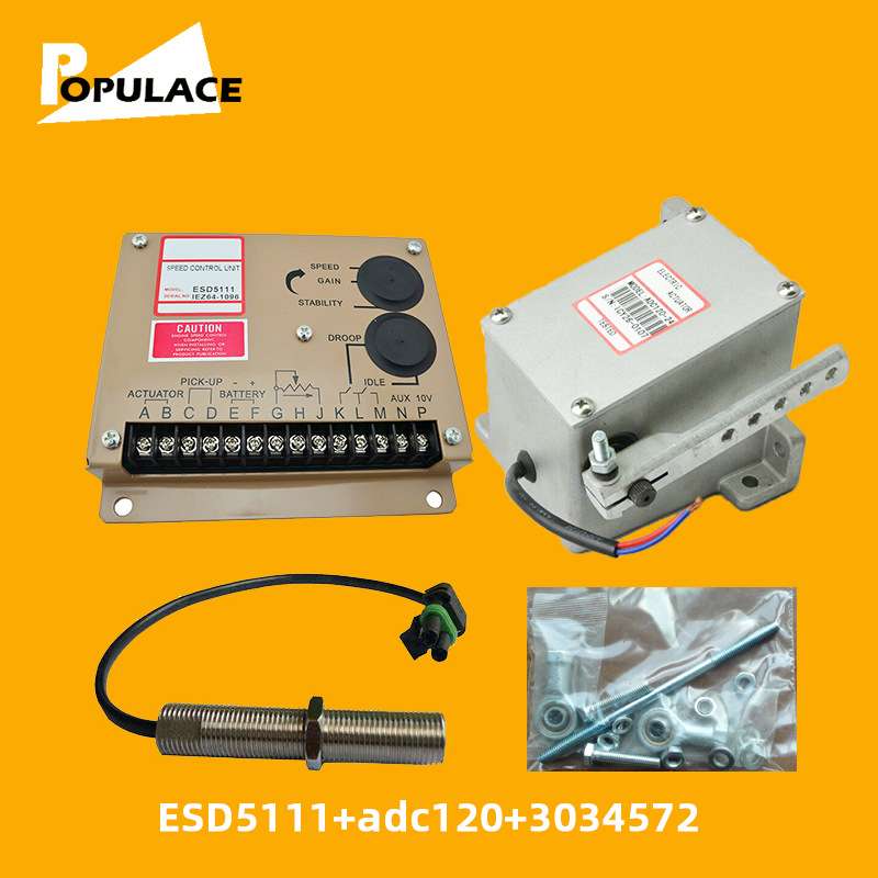 发电机配件执行器ADC120调速板 ESD5111转速度传感器3034572一套