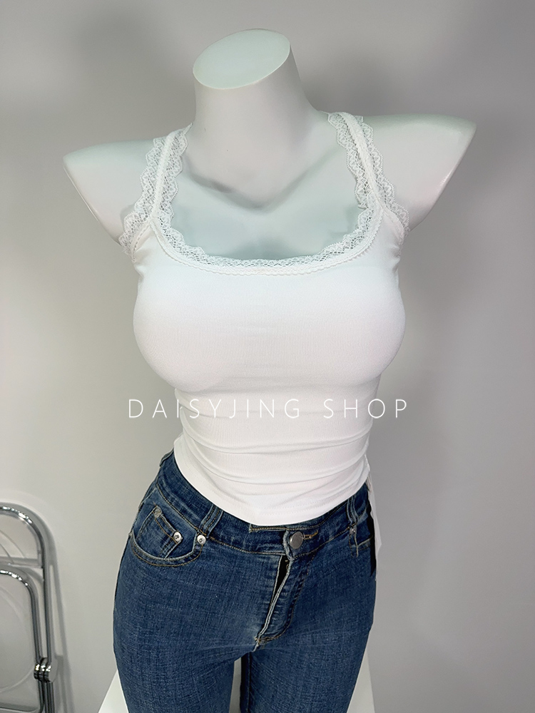 内搭修身工字吊带背心短款纯欲