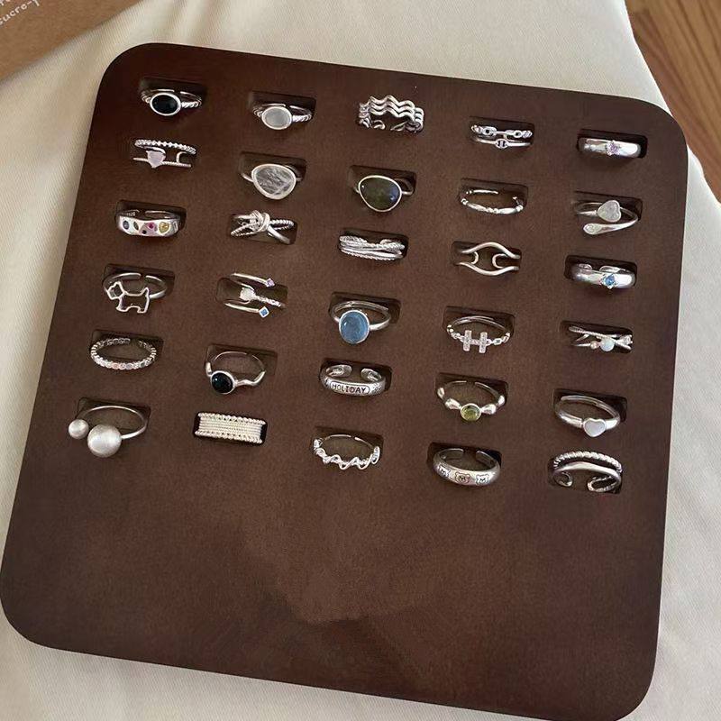 木质实木首饰盘托盘珠宝戒指项链陈列展示盘展示架拍摄摆件饰品