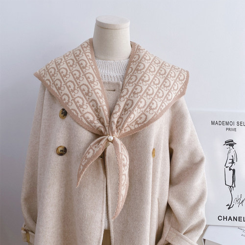 秋冬韩版大牌风女披肩坎肩围巾