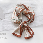 职业领巾 飘带扎发发带春秋薄款 高级感大牌风韩版 ins长条小丝巾