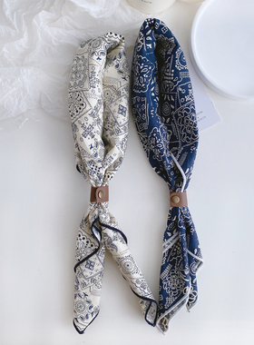 韩风少年感穿搭男款男式装饰全棉方巾丝巾原宿文艺学生领巾送皮扣