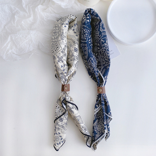 韩风少年感穿搭男款男式装饰全棉方巾丝巾原宿文艺学生领巾送皮扣