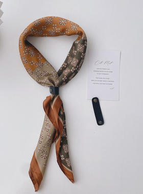 2024春秋冬新款男士男款穿搭复古方巾领巾 仿丝缎面护衣领丝巾