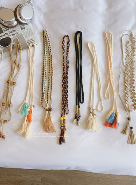 夏日穿搭造型绳子腰带腰饰 裤子裙子装饰收腰腰绳腰饰