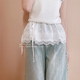 叠穿神器软糯白色纯棉蕾丝小屁帘裤 子裙子层次舞蹈造型裙帘绑带