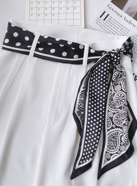 ins造型装饰丝巾腰带 街拍潮品窄条加长配饰丝带腰绳腰链腰饰飘带