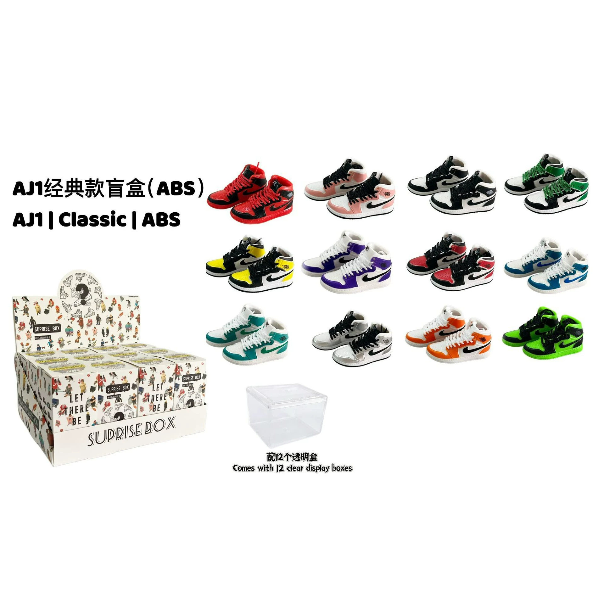 立体AJ鞋科比盲盒手办12双装