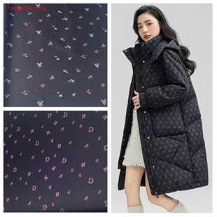 2024年秋冬新品羽绒服面料高档棉服布料T400数码印花加厚棉衣布料