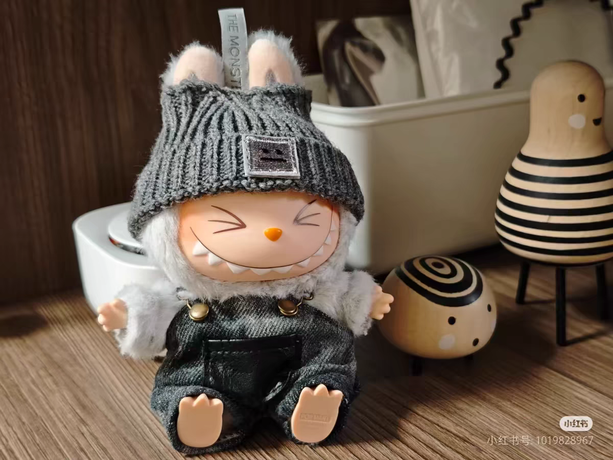 labubu拉布布搪胶衣服娃衣v2 v1圣诞马卡龙17cm一代二代坐坐派对