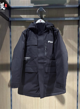 FILA斐乐2025年冬季新品男士休闲连帽保暖羽绒服外套F11M549902