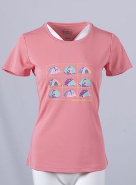 telent天伦天户外夏季女速干圆领短T恤轻盈透气662312（2件60元）