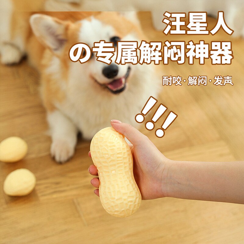宠物仿真花生磨牙玩具狗狗发声耐咬解闷神器小型犬柯基比熊玩具