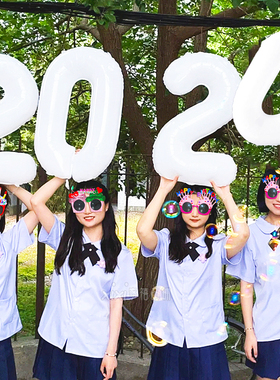 40寸白色数字气球生日布置装饰100天3岁10岁30周岁拍照道具32寸