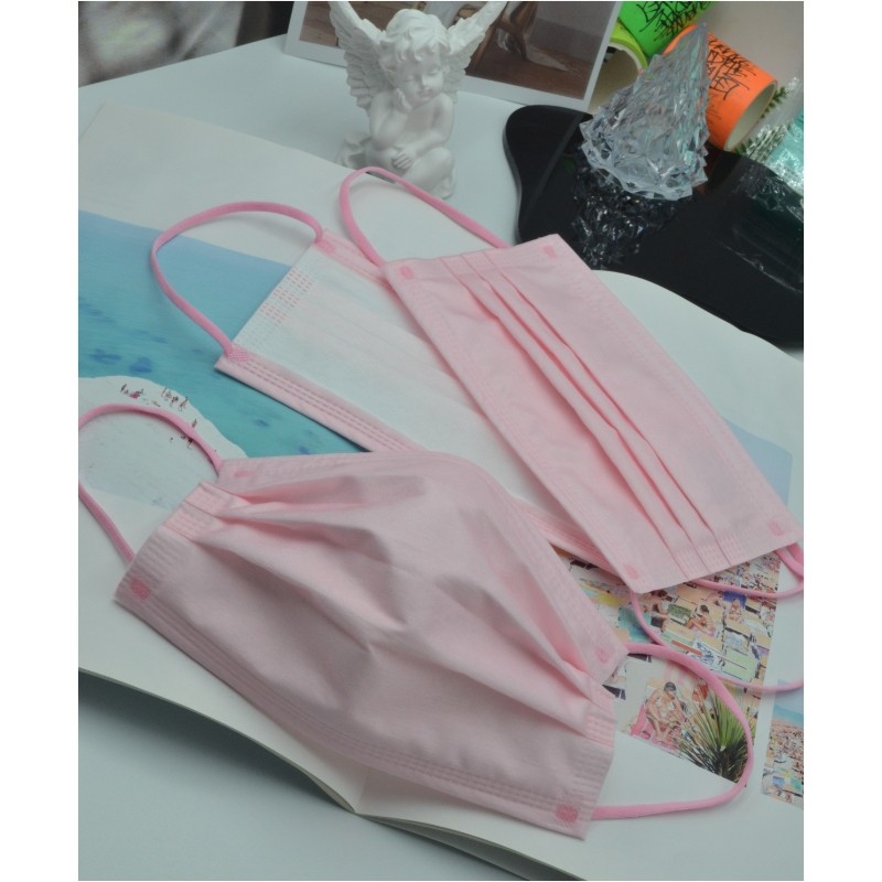 粉色口罩雪梨玫樱花粉奶油粉三次元炫彩日本进口不勒耳樱花粉口罩