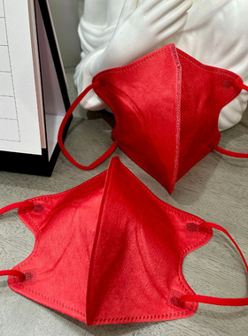 口罩3d立体大红色2025新款一次性防护女高颜值单独包装显脸小潮款