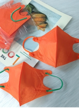 活力橙色港版3D立体脸模成人彩色薄款透气颜值明星张柏芝同款口罩