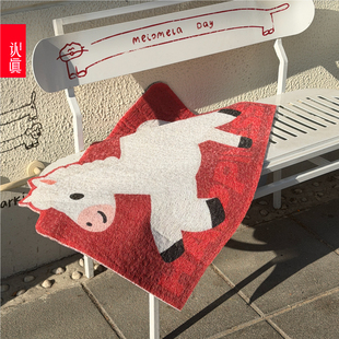 【入户】认真丝圈门口地垫 可裁剪防滑垫脚垫新春节马年 幸福白马