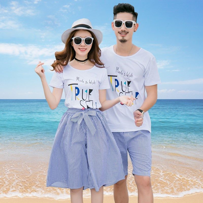 沙滩情侣装夏装2018新款韩版海边套装纯棉短袖t恤蜜月休闲海滩服在类目 女装/女士精品, T恤中 - 来自Buy2taobao.com提供专业的淘宝代购服务