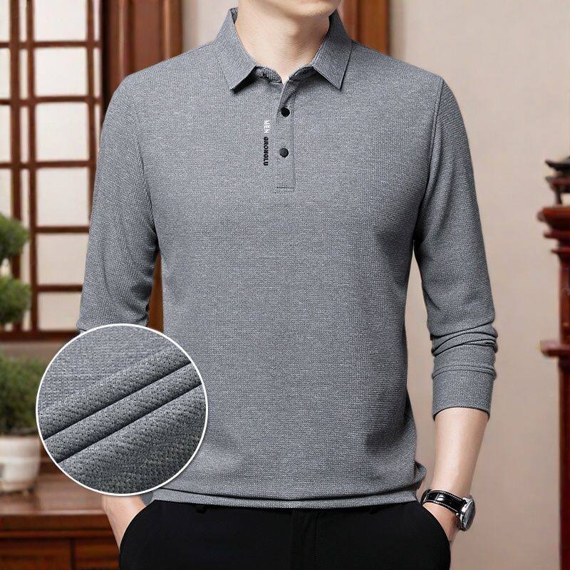 春秋长袖男装t恤翻领polo