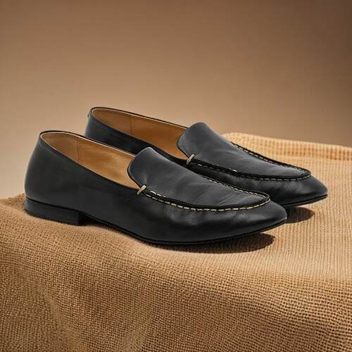 乐福鞋男一脚蹬懒人鞋手工单鞋