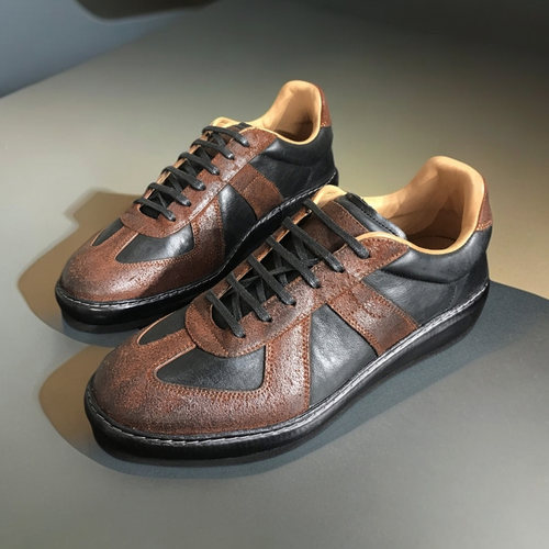 复古水洗德训鞋男做旧休闲板鞋