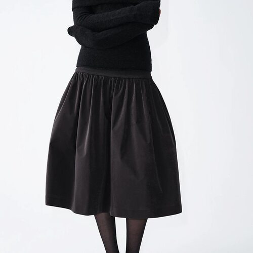 jaja绒感拼接褶裥ballet skirt低腰线芭蕾半裙
