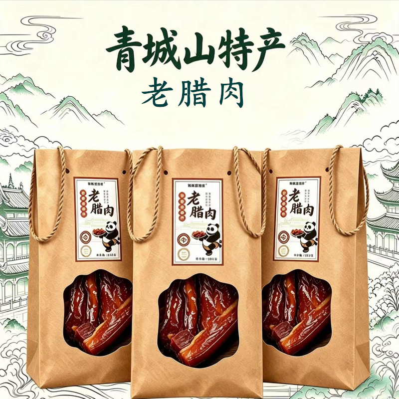 都江堰青城山老腊肉礼盒装500腌肉/腊肉/腊禽类