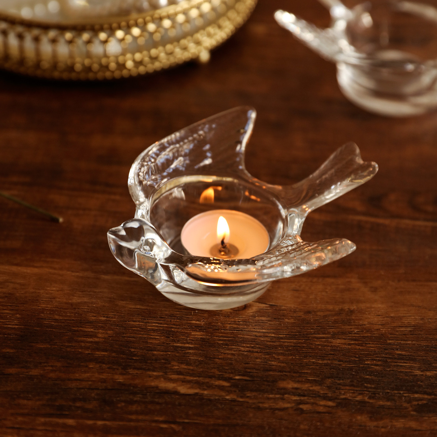 复古透明玻璃烛台小鸟蜡烛烛台氛围感餐厅烛光晚餐中古ins高颜值,家居饰品,烛台,淘宝优惠券,粉丝福利购,淘宝优惠卷