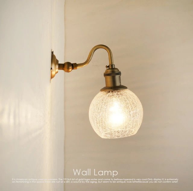 床头壁灯北欧美式复古铜小壁灯玻璃灯罩暖光柔光温馨氛围经典灯具