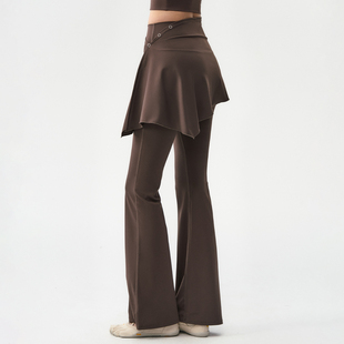 子屁帘微喇运动裤 女秋冬真两件普拉提训练服健身裤 裙 瑜伽长裤 新款