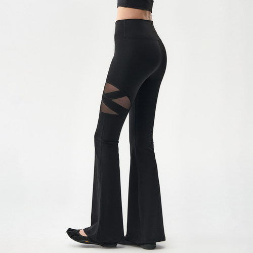 高弹提臀健身长裤网纱透气运动裤